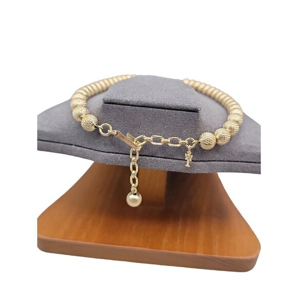 Crown Trifari 1960s Jewelry Set Metal Bead 16" Necklace & Clip On Earrings - Picture 10 of 16